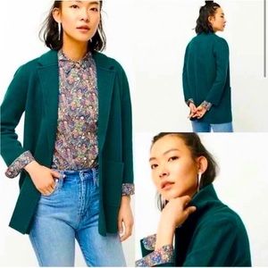J.Crew dark green Sophia sweater blazer size XS